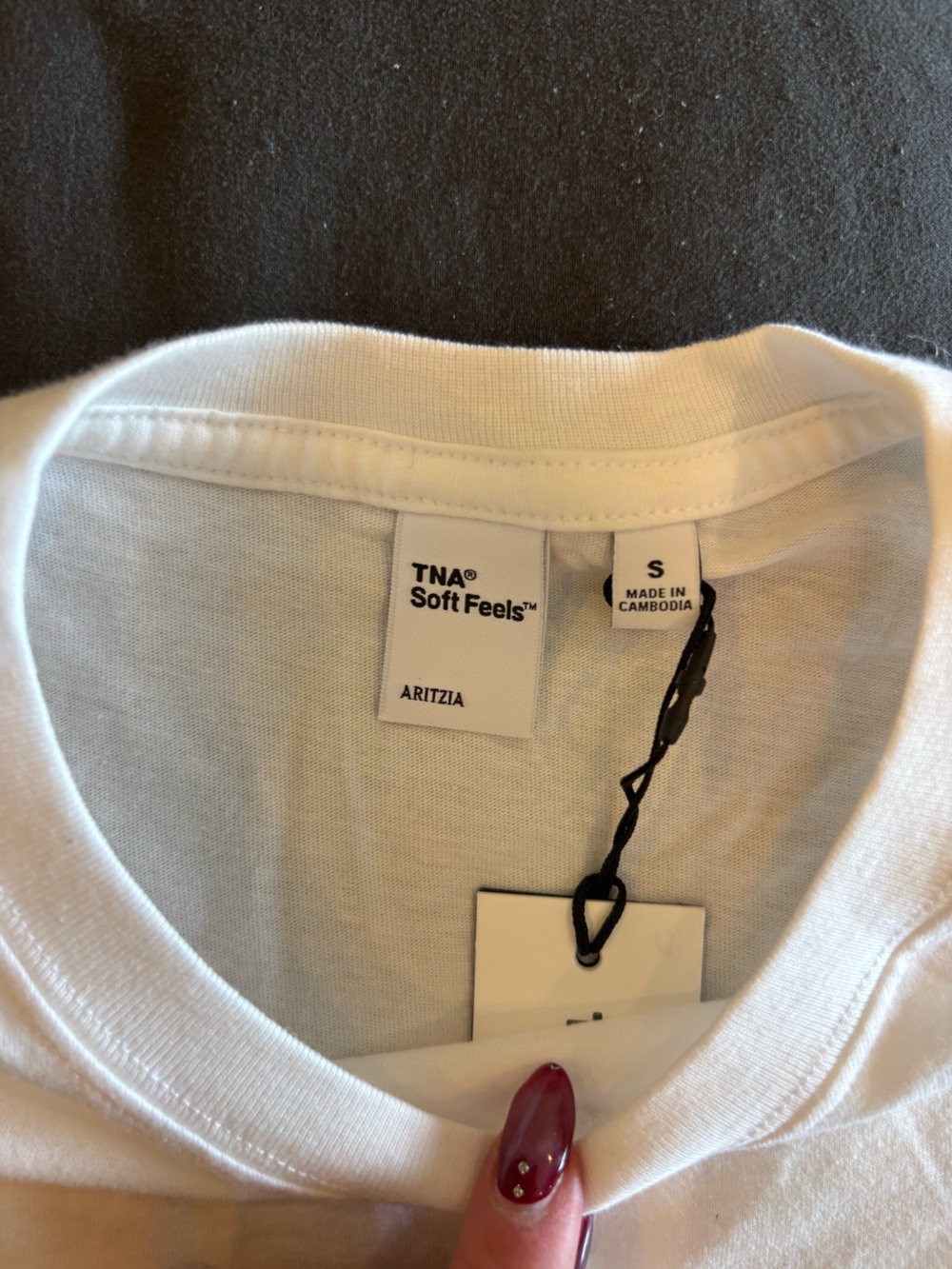 NWT Aritzia TNA Soft Feels All Time T-Shirt Small White - Picture 4 of 5